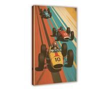 Retro Formula One Racing Poster Canvas Poster Wall Art Decor Print Picture Paintings for Living Room Bedroom Decoration 12x18inch(30x45cm)