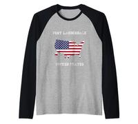 Retro Fort Lauderdale United States Distressed United States Raglan Baseball Tee