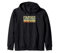Retro Founder Profession Job Title Co Worker Idea Zip Hoodie