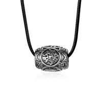 Retro Four Divine Beasts Titanium Steel Pendant with Chinese Style Six Character Mantra Beads