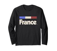 Retro France Flag Drapeau Français Blue French Long Sleeve T-Shirt