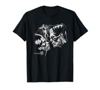 Retro Frankenstein Monster And Bride Halloween Romantic Kiss T-Shirt