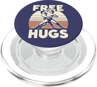 Retro Free Hugs Quote Funny Wrestling Match Fight Wrestlers PopSockets PopGrip for MagSafe