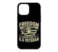 Retro Freedom Isn't Free U.S. Veteran American Flag Military Case for iPhone 12 Pro Max