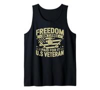 Retro Freedom Isn't Free U.S. Veteran American Flag Military Tank Top