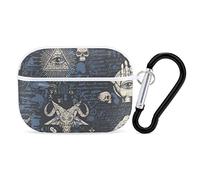 Retro Freemasonry And Satanism Headphone Protective Case with Keychain Cute Earphone Case Compatible for Airpods Pro
