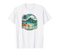 Retro French Polynesia Moorea Tahiti Bora Bora Value Graphic T-Shirt, Men, White, M