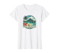 Retro French Polynesia Moorea Tahiti Bora Bora Value Graphic T-Shirt, Women, White, S