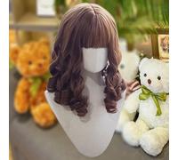 Retro French Style Court Rome Rolls Cosplay Wig Long Curly Hair with Bangs for Women (Brown)