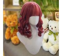 Retro French Style Court Rome Rolls Cosplay Wig Long Curly Hair with Bangs for Women (Red)