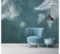 Retro Fresh Hand Drawn Plants Leaves 3D Wallpaper Easy Install Feature Office Living Room Sofa Bedroom TV Background Wall Decoration-300cm×210cm