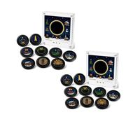 Retro Fridge Magnet Mini Record Player Magnetic Music Player，2Set