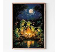 Retro Frog Canvas Wall Art Gothic Animal Artwork Cute Frog Art Prints Vintage Moody Picture Funny Frogs Paintings Moody Animal Canvas Print Vintage amphibian Dark Academia Wall Posters 16x24inch No