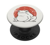 Retro Frog Grumpy Sad Funny Expression Sun Graphic PopSockets Adhesive PopGrip