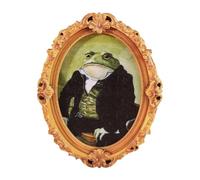 Retro Frog Magnet Decor, Wooden Photo Frame Fridge Ornament