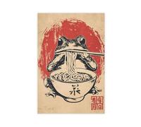 Retro Frog Ramen Canvas Poster Wall Art Decor Print Picture Paintings for Living Room Bedroom Decoration 12x18inch(30x45cm)