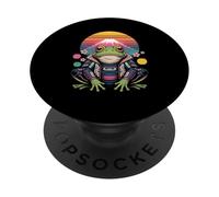 Retro Frog Samurai Frogs PopSockets Adhesive PopGrip