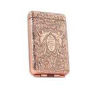 Retro frosted metal cigarette case with classic embossed pattern, pressure-proof and moisture-proof, suitable for business commuting and daily use(Pink)