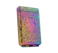 Retro frosted metal cigarette case with classic embossed pattern, pressure-proof and moisture-proof, suitable for business commuting and daily use(Multi-colored)
