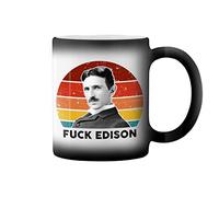 Retro Fuck Edison Tesla Lover Black Magic Coffee Mug