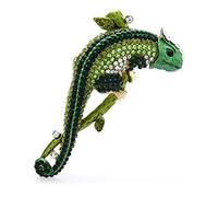 Retro Full Diamond Brooch Gecko Pin Men's Coat Coat Corsage Clothes Clothing Accessories (A 9.4 * 4.9 cm)