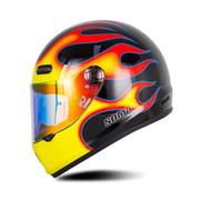 Retro Full-face Motorcycle Helmet with Coloured Visor Adult Cruiser Scooter ATV Helmets Road-legal 1350g Lightweight Safe City Commuting Yellow S/55-56cm