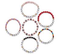 Retro Funk Pop Music Inspired Bracelets, 6 Pcs Stackable Friendship Gifts