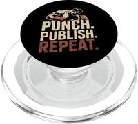 Retro Funny Fighting Memes Funny Boxers Punch Publish Repeat PopSockets PopGrip for MagSafe