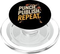 Retro Funny Fighting Memes Funny Boxers Punch Publish Repeat PopSockets PopGrip for MagSafe