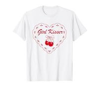 Retro Funny Girl Kisser Heart Love Lesbians LGBT Pride Month T-Shirt