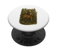 Retro Funny Hunter Deer Faded Nature Vintage forest 90s Cute PopSockets Adhesive PopGrip