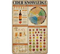 Retro Funny Metal Sheet Signs BARTENDER CIDER knowledge, Wall Decoration, 8x12 Inch