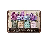 Retro Funny Metal Tin Sign My God That Is Who You Are Motivational Christian Wall Decor Flower Floral Print Home Decor Beautiful Flowers Birds 12x8 Inch