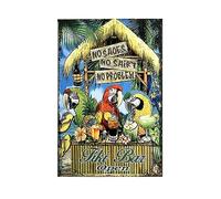 Retro Funny Tin Sign Metal Poster Vintage Parrots Wall Décor, Tiki Bar Open, Humor Wall Art Decor Cute Decorations Gifts for Home Bar Bedroom Outdoor Plaque 8x12 Inch