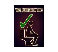 Retro Funny Toilet Bathroom Warning Sign Canvas Painting Humor Poster Prints Bathroom Toilet Wall Art Home Decoration A5 60X90Cm Unframed