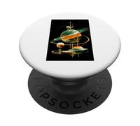 Retro Future American Space Program Inspired SciFi Graphic PopSockets Adhesive PopGrip