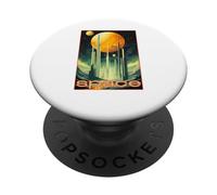 Retro Future American Space Program Inspired SciFi Graphic PopSockets Adhesive PopGrip