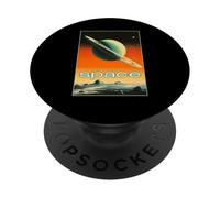 Retro Future American Space Program Inspired SciFi Graphic PopSockets Adhesive PopGrip