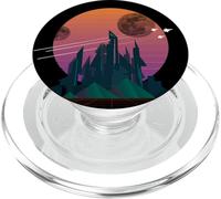 retro future pyramid city scifi aesthetic PopSockets PopGrip for MagSafe