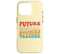 Retro Future Social Studies Teacher Funny Economics Case for iPhone 16 Pro