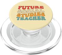 Retro Future Social Studies Teacher Funny Economics PopSockets PopGrip for MagSafe