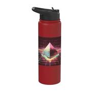 Retro Futuristic Pyramid Design Stainless Steel Insulated Water Bottle