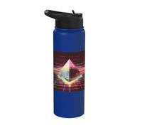 Retro Futuristic Pyramid Design Stainless Steel Insulated Water Bottle