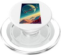 retro futuristic space landscapes minimal geometry spaceship PopSockets PopGrip for MagSafe