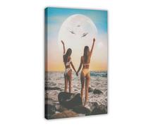 Retro-futuristic Space Poster Canvas Poster Wall Art Decor Print Picture Paintings for Living Room Bedroom Decoration 12" L X 18" W