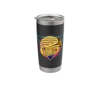 Retro Futuristic Tuba Player Synthwave Vaporwave City Pop Stainless Steel Insulated Tumbler