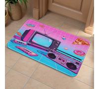 Retro Gadgets Collage Front Door Mat, Heavy Duty Bathroom Rugs Durable Welcome Mat for Outdoor Indoor, Super Absorbent Bath Rugs for Entryway Outside Patio Porch, 40x60cm