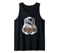 Retro Galaxy Bibliophile Reading Books in the Starry Sky Tank Top
