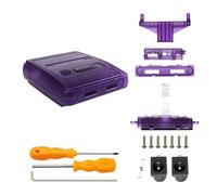 Retro Game Console Clear Box Replacement, Transparent purple | Impacts Resistant Case Shell Shockproof Shell for Retro Game Console Clear Box Replacement Clear Housing