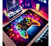 Retro Game Console Gaming Rug,Gaming Room Small Rug X Box, Pixel Element Gamingrug & 3D-Like Gaming Decor, Large Boys Bedroom Rug & Gamer Room Decor for Boys, Non-Slip Kids Rugs for Bedrooms for